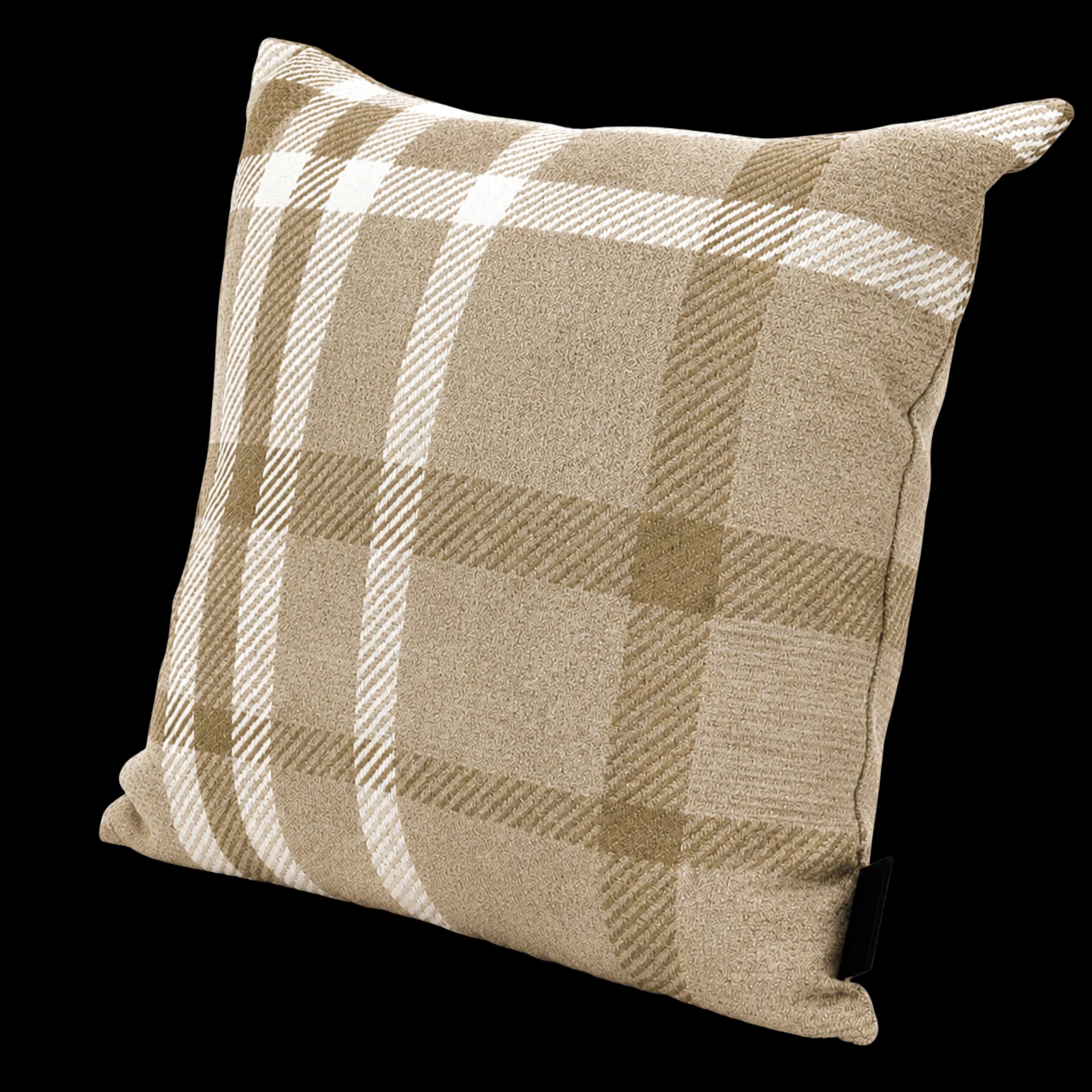 Mosaroma Tartan Hemp Dekokissen – Earth & Grey Collection